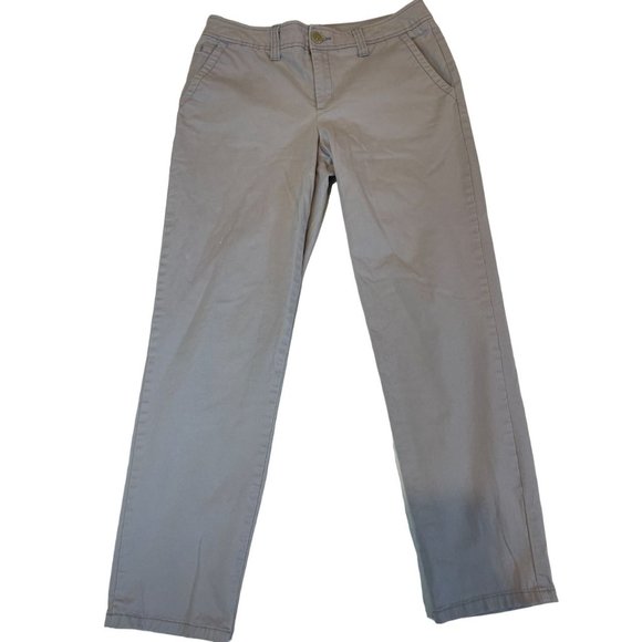 Liz Claiborne Womens Chino Pants 75319-4 Straight Leg Cropped Cotton Gray Size 6 - Picture 1 of 10